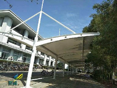 松江外國語學校停車棚安全施工*學校停車棚綠色環保