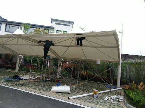 上海浦東膜結構車棚膜材 膜結構車棚色彩感好