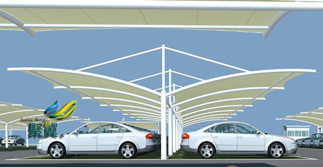 膜結構車棚延伸應用|單位膜結構車棚