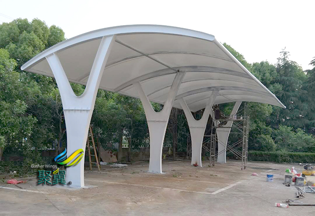 膜結構車棚助推綠色修建可繼續開展