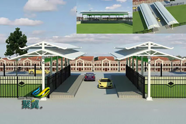   膜結構車棚無縫鋼管|膜結構車棚雙面涂層