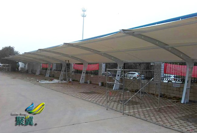 膜結構停車棚設計形態分析|剪裁