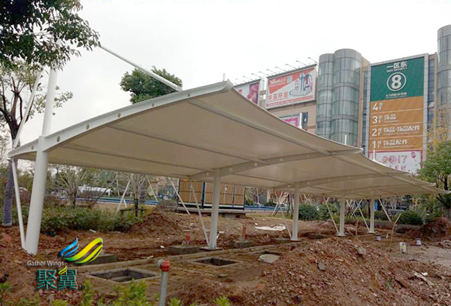  膜結構車棚膜材組成|膜結構車棚PVC|PVDF