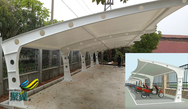 膜結構車棚污垢堆積因素