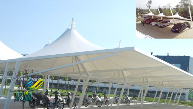 膜結構車棚遮陽篷的優勢及發展趨勢