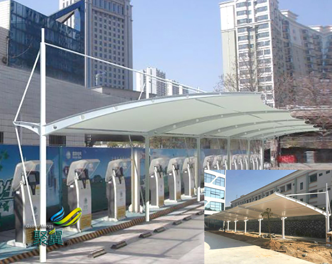 膜結構車棚現代生活必備|受力點小