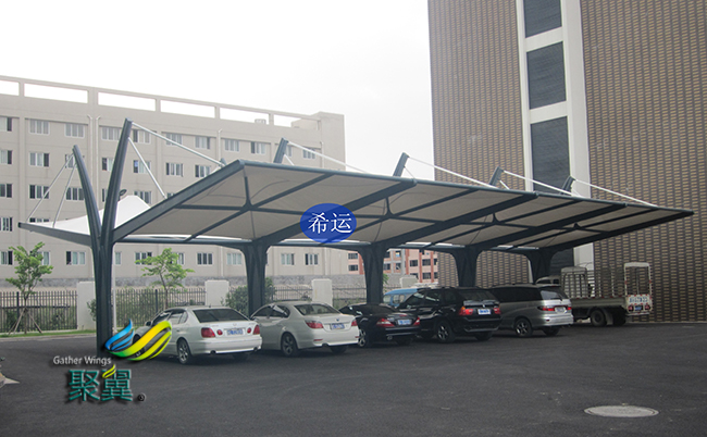 膜結構車棚鋼結構支架涂裝工藝步驟|膜布自潔性           