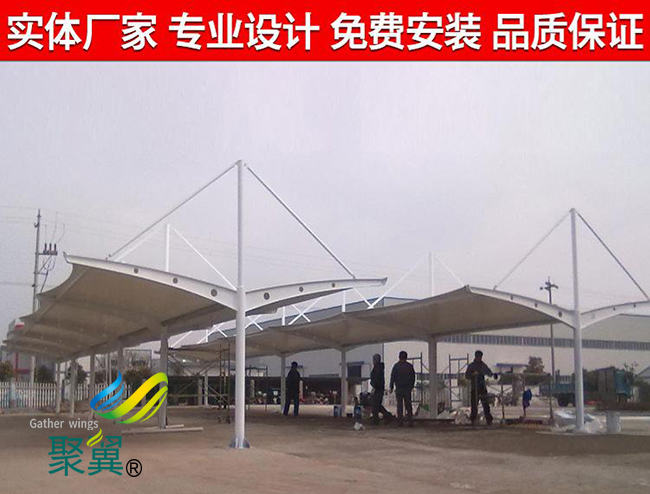 膜結構車棚膜材料建筑造景|膜結構車棚建筑藝術性