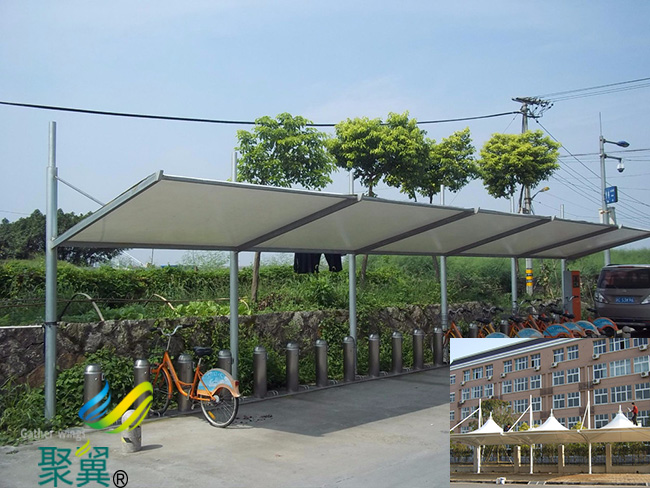 內蒙古錫林郭勒盟東烏珠穆沁旗膜結構車棚|膜結構車棚廠家