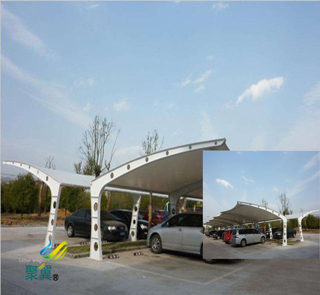  膜結構車棚停車棚汽車棚廠家多少錢|車棚優勢
