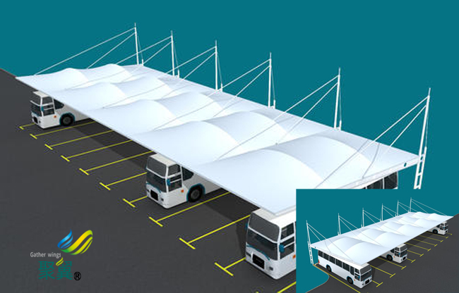  膜結構車棚改變傳統建筑|膜結構汽車棚安裝