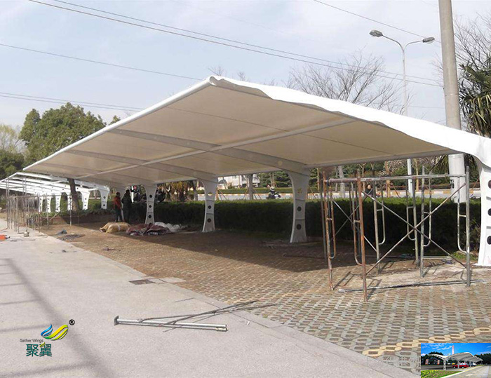 上海鋼膜結構汽自行車棚廠家工程報價公司安裝