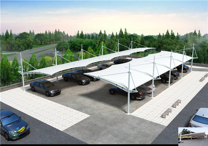 蘇州鋼膜結構停汽車停自行車棚廠家安裝定制工程報價