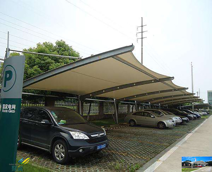 紹興膜結構停廠區汽車棚制作加工圖紙哪家好多少錢