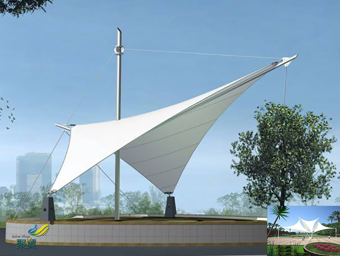 溫州學(xué)校景觀膜結(jié)構(gòu)停車棚生產(chǎn)廠家多少錢圖紙