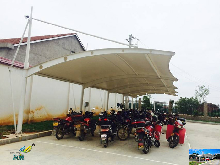 上海鋼膜結構汽車自行停車棚廠家定制安裝工程