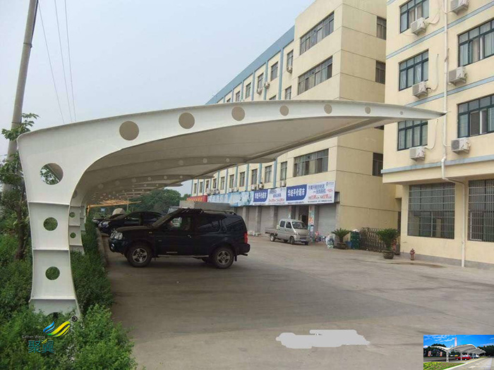 蘇州鋼膜結構定制自行汽車停充電樁車棚景觀價格多少公司