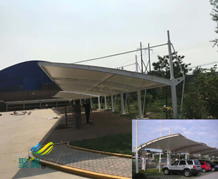 看你要什么膜結(jié)構(gòu)車棚材料和造型了，不同的材料和造型價(jià)