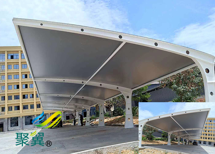 做膜結(jié)構(gòu)車棚貴不貴聚翼品牌車棚多少錢一個(gè)平方？