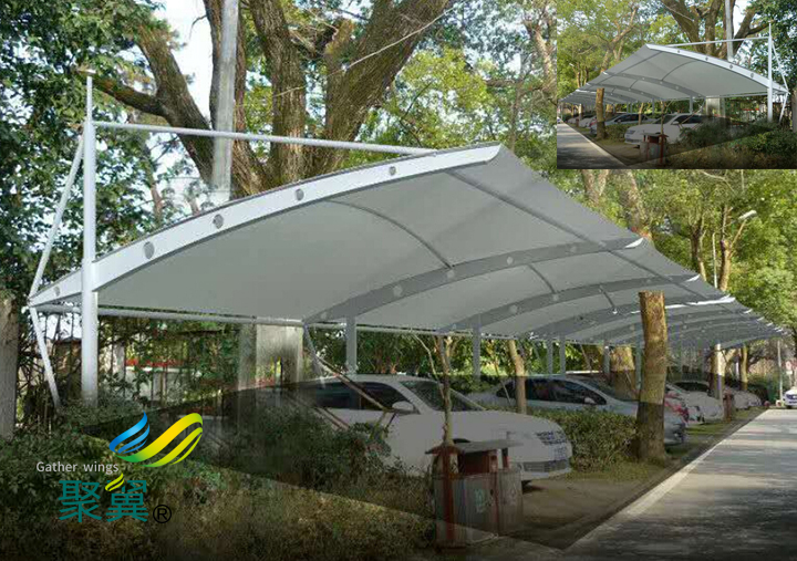 無錫汽車棚停車棚建造注意事項|膜結構車棚焊接作業